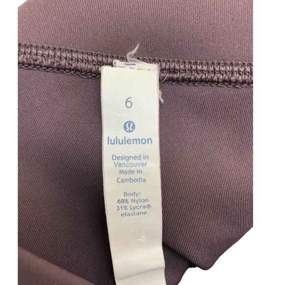 Lululemon Maroon crop Leggings‎ 16" Size 6 - Picture 3 of 3